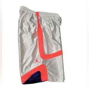 Jordan Boys White and Pink Athletic Shorts Sz Large 12-13yrs